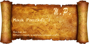 Mauk Paszkál névjegykártya